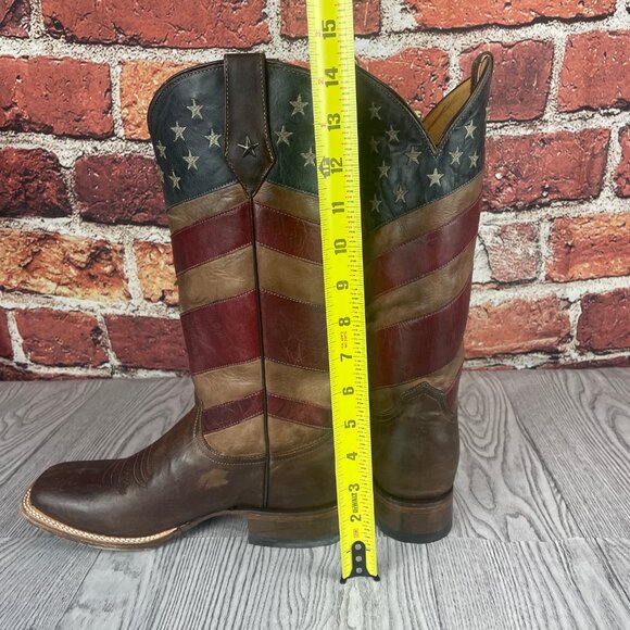 Roper Womens Brown/Red Leather Old Glory Americana Cowboy Boots - Picture 6 of 6